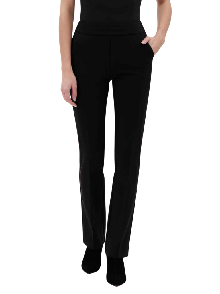 33" High Waist Straight Leg Tummy Control Pant in Black Luxury Ponte Fabric 67376 Up Pants Tummy control stockist online Australia flattering body contouring shaping pants high rise waistband signature of double bay Sydney fashion