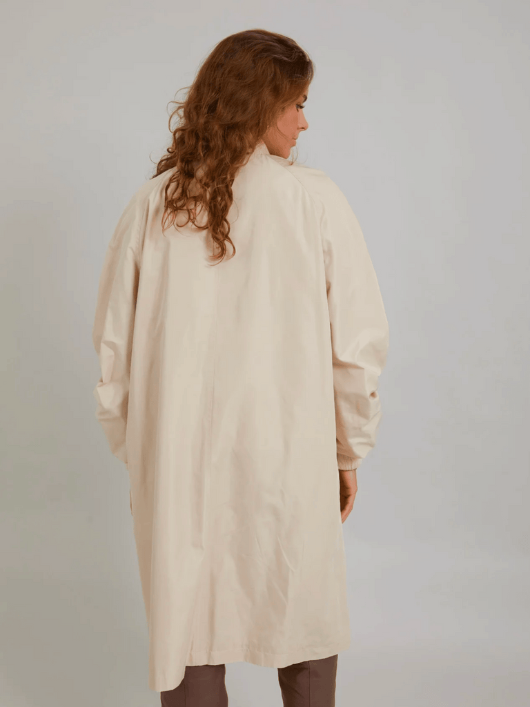 Coster Copenhagen Oversize Zip Front Long Bomber Jacket in cream 6104 Coster Copenhagen Fashion brand official stockist sydney australia sustainable fashion made in denmark office wear womens clothing