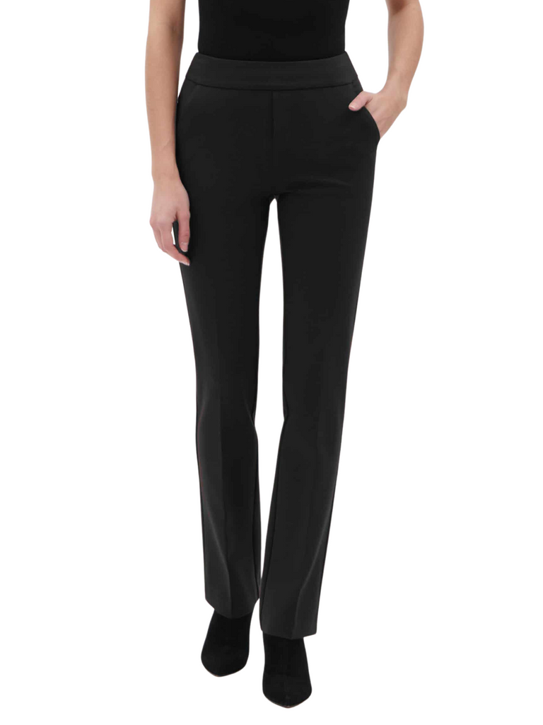 UP! PANTS Black 33" High Waist Tummy Control Pant Luxury Ponte Fabric Slate Grey 67376 These womens body shaping pants feature a comfortable pull-on elastic waistband with built in tummy control. The slim fit features a straight leg with tailored pleats and functional side pockets.