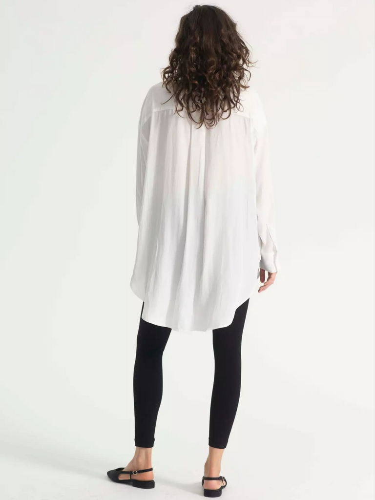 Mela Purdie Stockist Online Australia Pin Tuck Over Shirt in Black or White 8115 Signature of Double Bay Tops Dresses Elegant Clothing