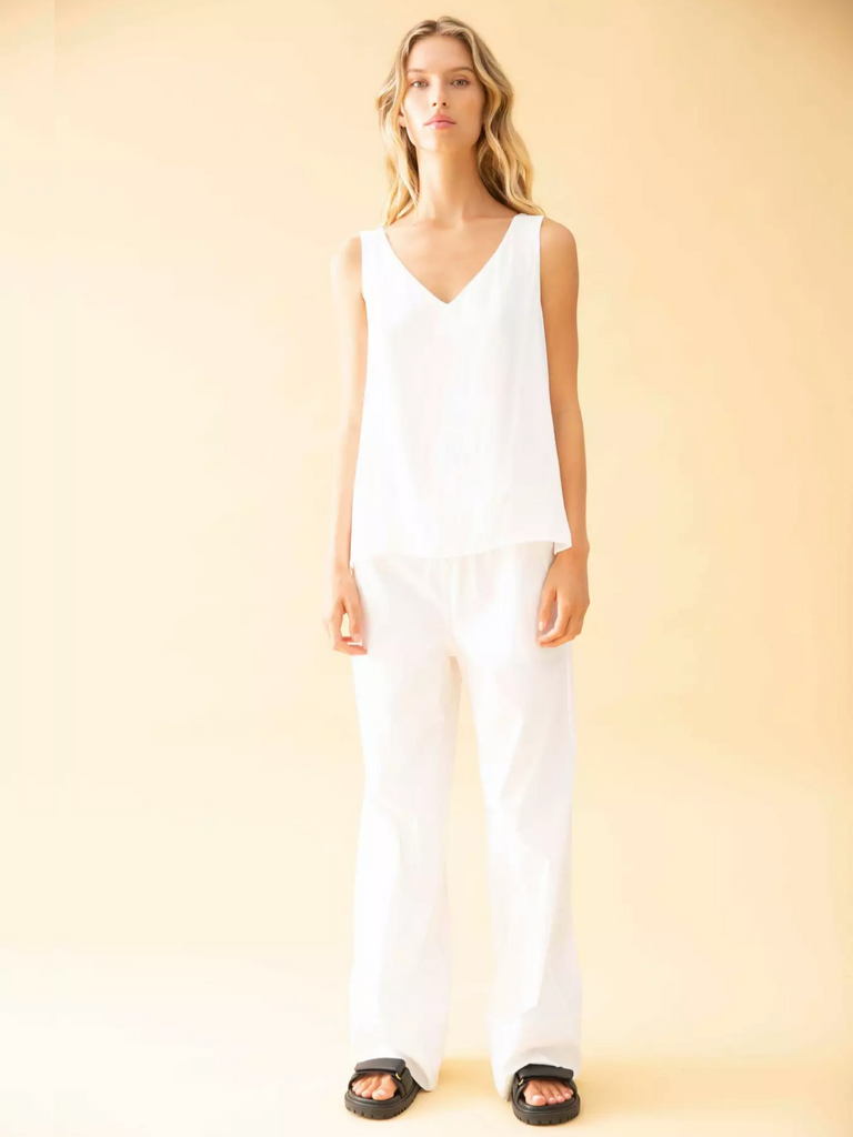 Mela Purdie Stockist Online Australia Audrey Tank in White 2703 Signature of Double Bay Tops Dresses Elegant Clothing