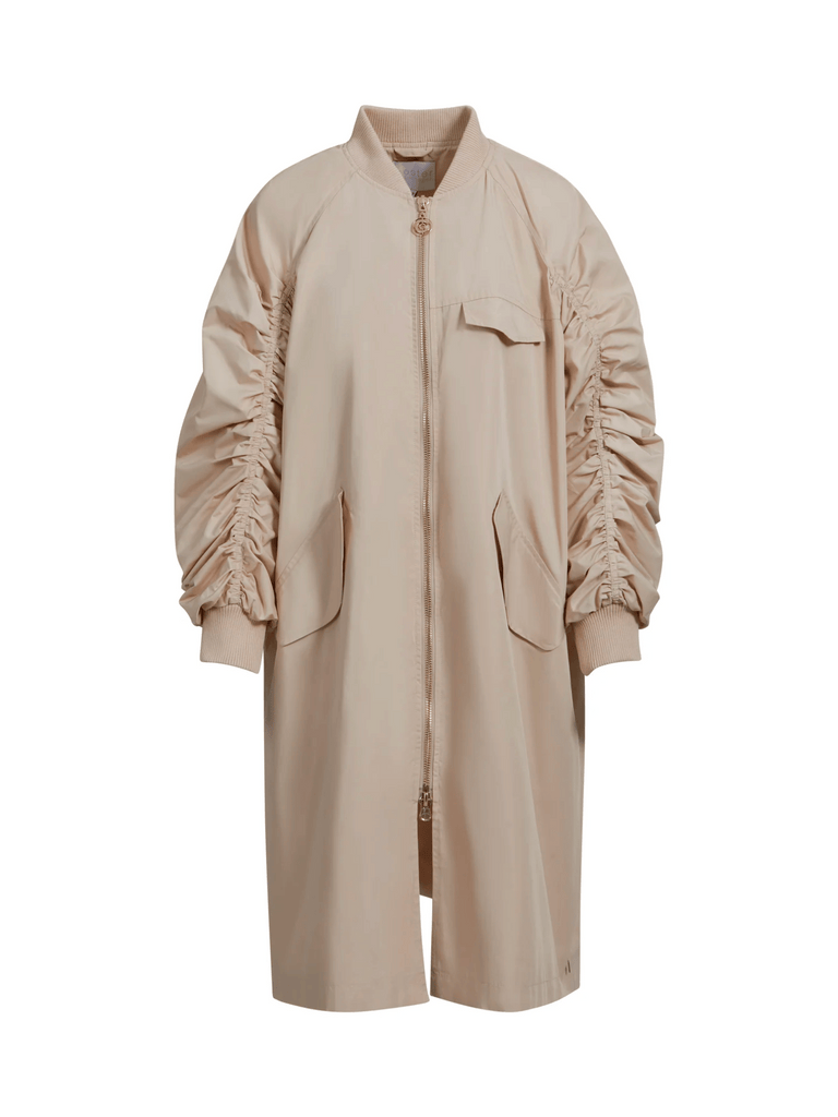 Coster Copenhagen Oversize Zip Front Long Bomber Jacket in cream 6104 Coster Copenhagen Fashion brand official stockist sydney australia sustainable fashion made in denmark office wear womens clothing
