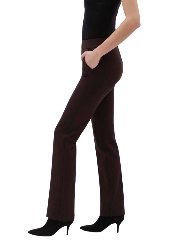UP! PANTS Black 33" High Waist Tummy Control Pant Luxury Ponte Fabric Slate Grey 67376 These womens body shaping pants feature a comfortable pull-on elastic waistband with built in tummy control. The slim fit features a straight leg with tailored pleats and functional side pockets.