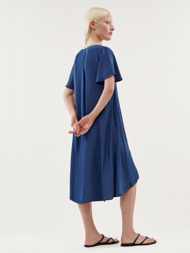 Layerd Empati Dress in Ink Blue Clothing Stockist Online Australia Layer'd fashion Signature of Double Bay flowy flattering tops dresses shirts