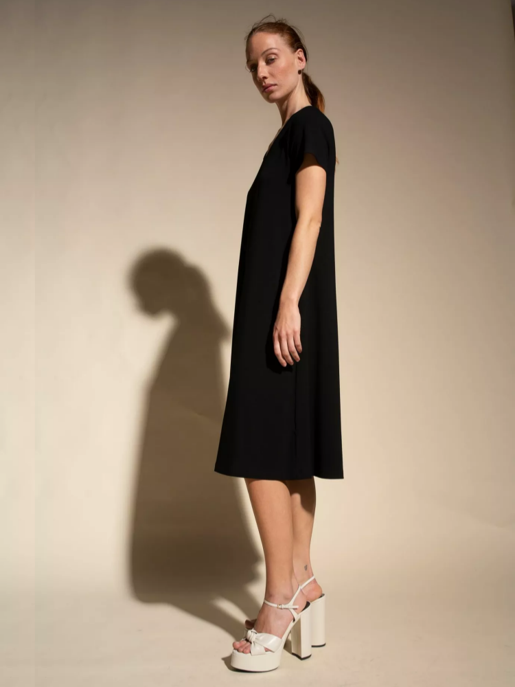 Mela Purdie Scoop Loose Dress Black Mela Purdie Stockist Online Australia Signature of Double Bay Tops Dresses Elegant Clothing