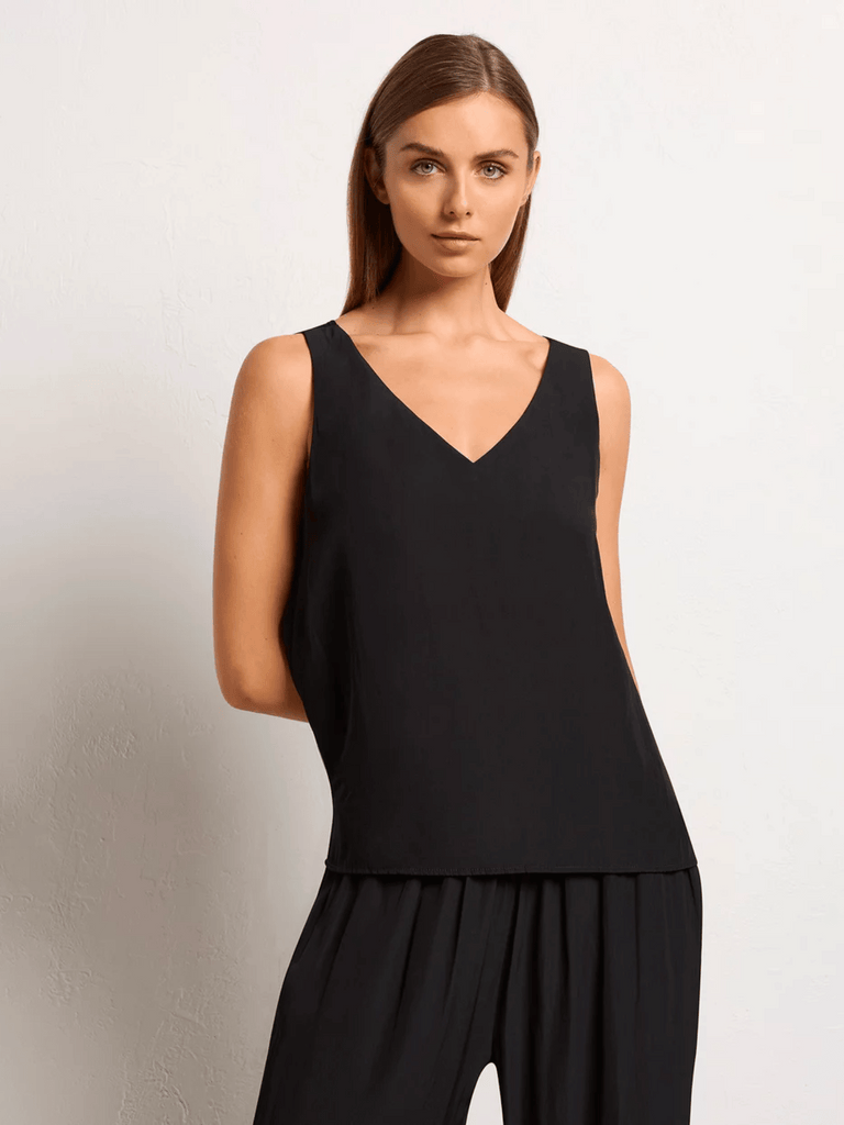 Mela Purdie Stockist Online Australia Audrey Tank top Black 2703 Signature of Double Bay Tops Dresses Elegant Clothing
