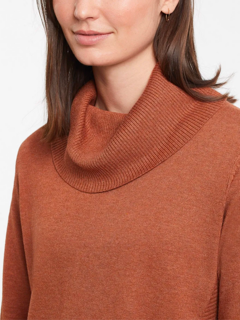 Funnel neck tunic sweater 2025