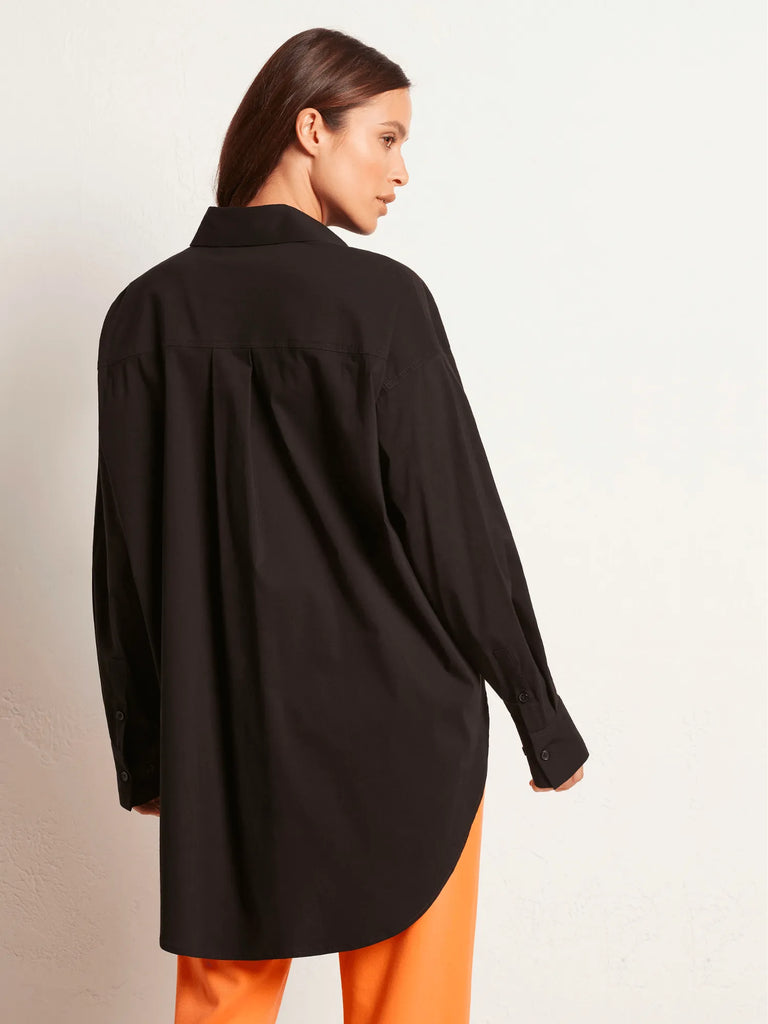 Mela Purdie Stockist Online Australia Relaxed Pocket Shirt Black 8101 Signature of Double Bay Tops Dresses Elegant Clothing