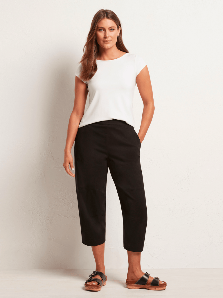Mela Purdie Stockist Online Australia scoop neck basic Cafe T in White 2135 Signature of Double Bay Tops Dresses Elegant Clothing