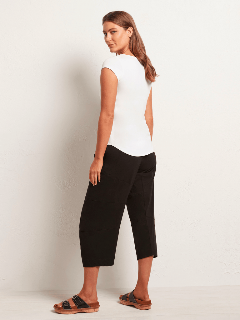 Mela Purdie Stockist Online Australia scoop neck basic Cafe T in White 2135 Signature of Double Bay Tops Dresses Elegant Clothing