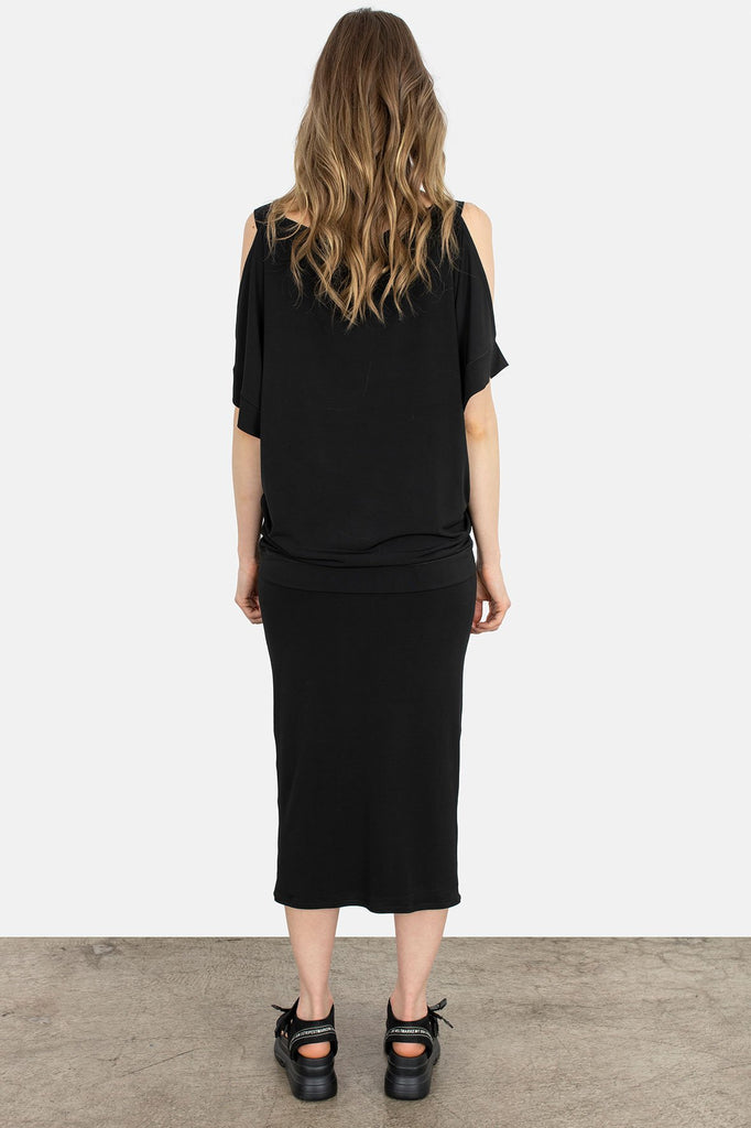Eva Varro Stockist Sydney Australia Online Signature of Double Bay Buy Cold Shoulder Tunic Black T12467
