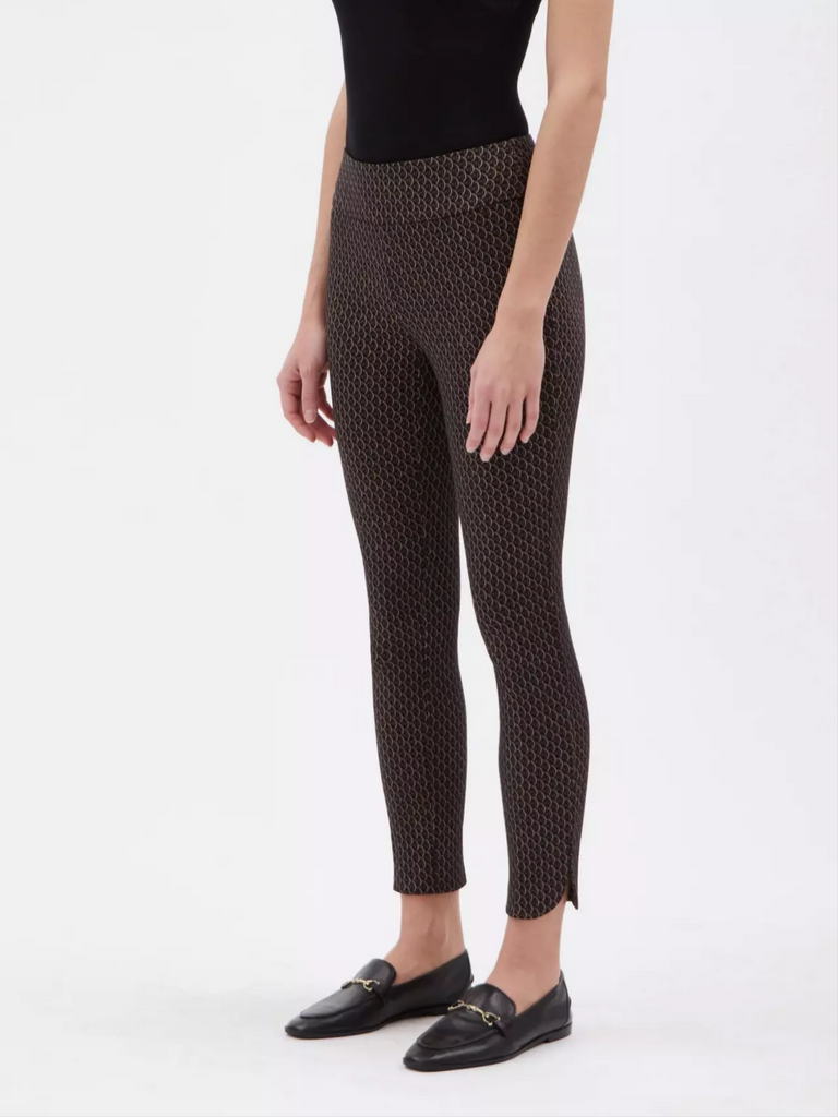 28" Petal Slim Ankle Tummy Control Pant Shell  Jacquard 67359 Up Pants Tummy control stockist online Australia flattering body contouring shaping pants high rise waistband signature of double bay Sydney fashion