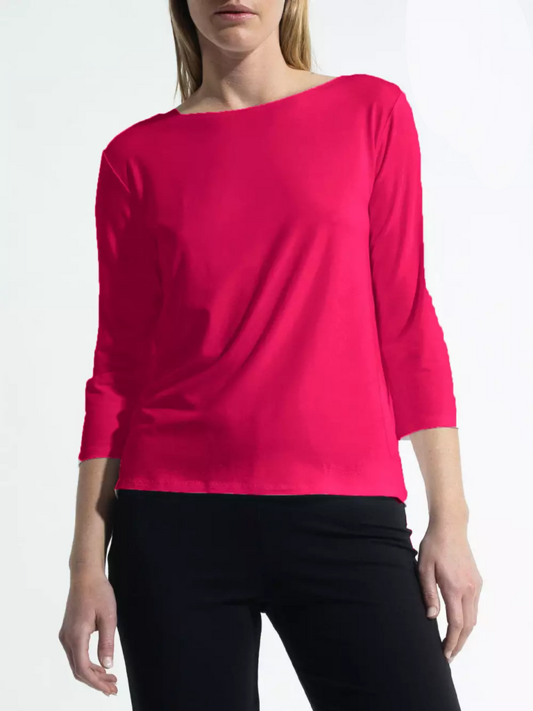 Relaxed Boat Neck Top Watermelon 2630 Mela Purdie Stockist Online Australia Signature of Double Bay Tops Dresses Elegant Clothing