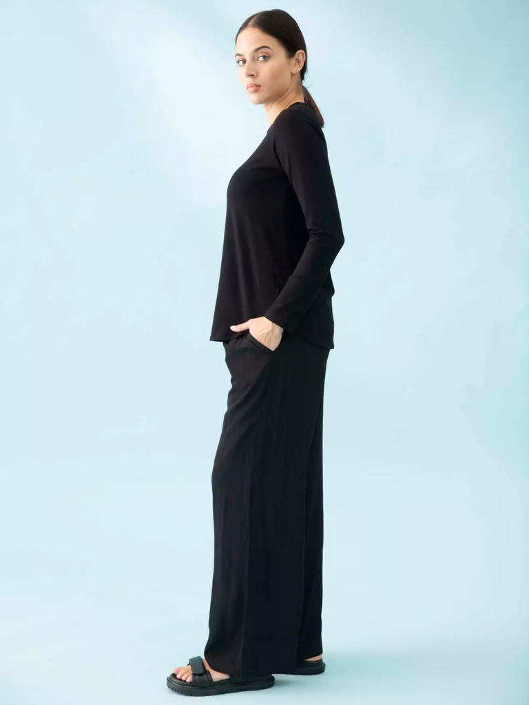 Soft Walker Pant in Lilac or Black 1738 Mela Purdie Stockist Online Australia Signature of Double Bay Tops Dresses Elegant Clothing