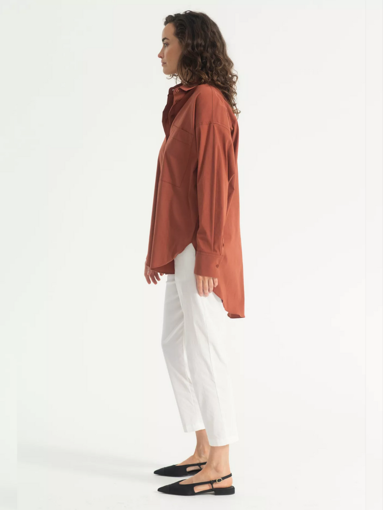 Mela Purdie Stockist Online Australia Relaxed Pocket Shirt Rustic 8101 Signature of Double Bay Tops Dresses Elegant Clothing
