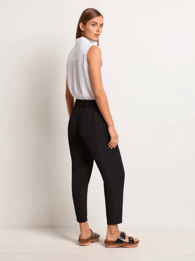 Mela Purdie Soft Capri Pant Mache Black 1615 Mela Purdie Stockist Online Australia Signature of Double Bay Tops Dresses Elegant Clothing