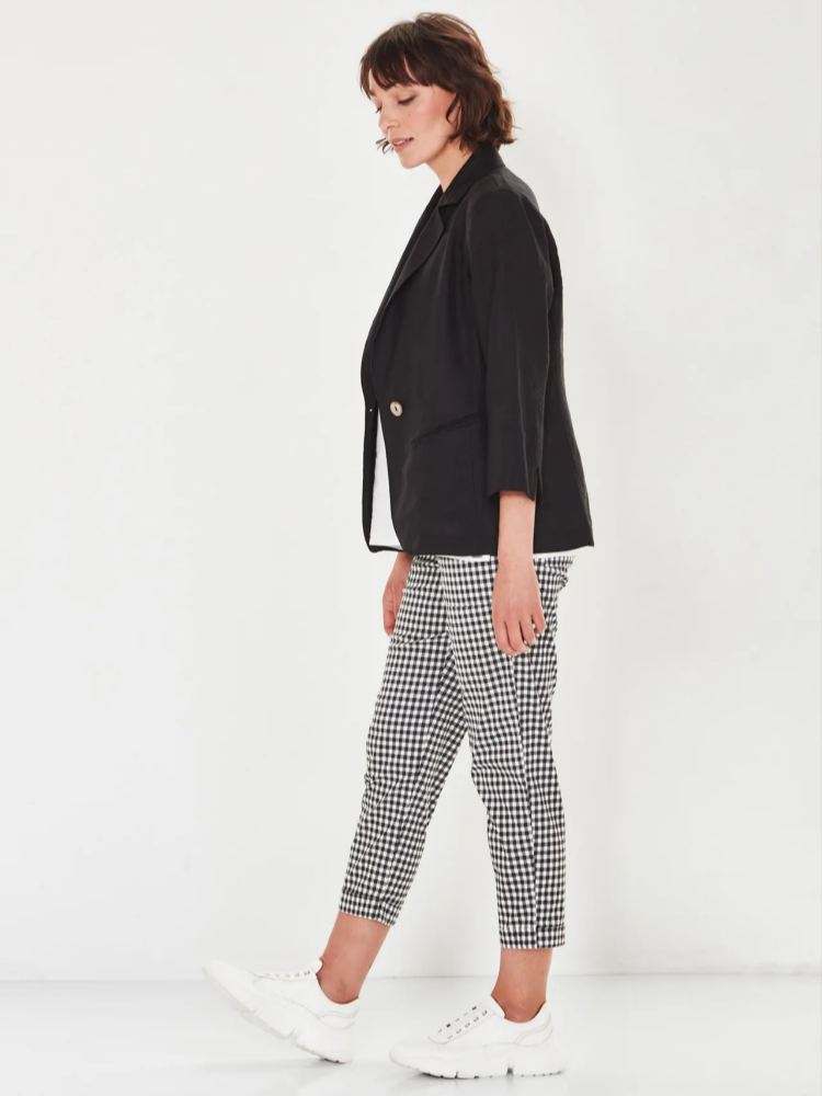 VERGE Acrobat Essex Pant in Gingham Black and White Check 8414 Verge Stockist Online Australia Signature of Double Bay Mature Fashion Acrobat Flattering