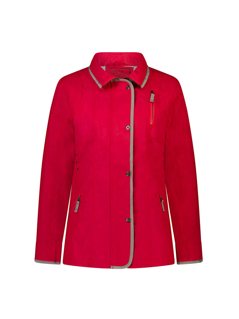 VERGE Jubilee Coat in Raspberry 5803 crease proof travel jacket best carry on jacket Verge Stockist Online Australia Signature of Double Bay