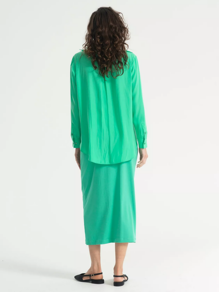 Mela Purdie Stockist Online Australia Rufflet Blouse Jade 8109 Signature of Double Bay Tops Dresses Elegant Clothing