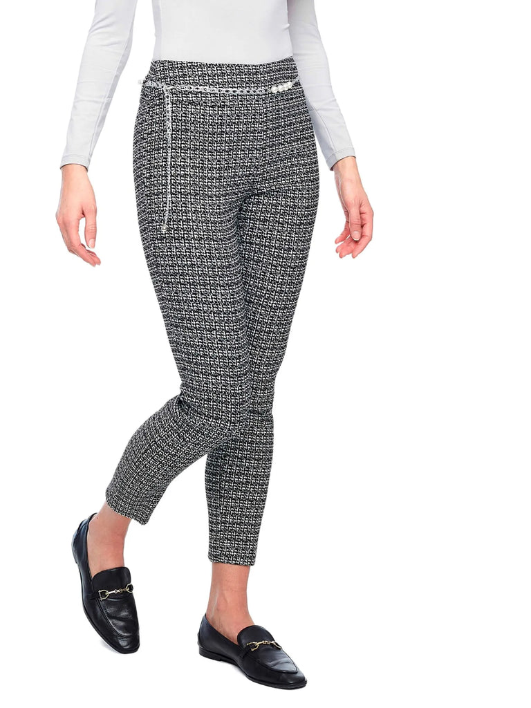 Up! Pants Tummy Control Slim Ankle Pant 28" Sparkle Houndstooth 67562 Up Pants Tummy control stockist online Australia flattering body contouring shaping pants high rise waistband signature of double bay Sydney fashion