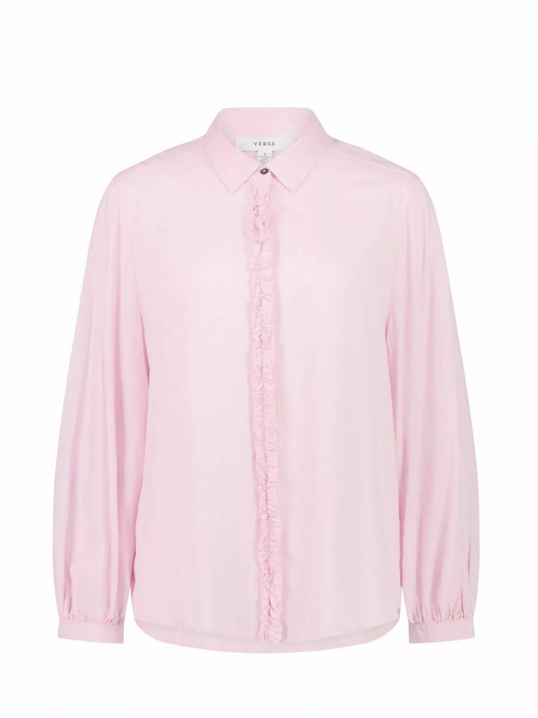Verge Flare button Shirt in Pink 8163BR Verge Stockist Online Australia Signature of Double Bay Mature Fashion Acrobat Flattering