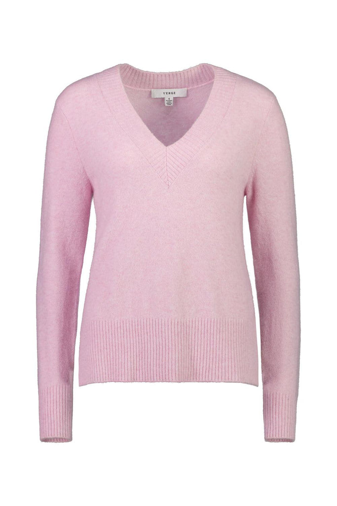 Lunar V-Neck Sweater Soft Pink 7888BR Verge Stockist Online Australia Signature of Double Bay Mature Fashion Acrobat Flattering