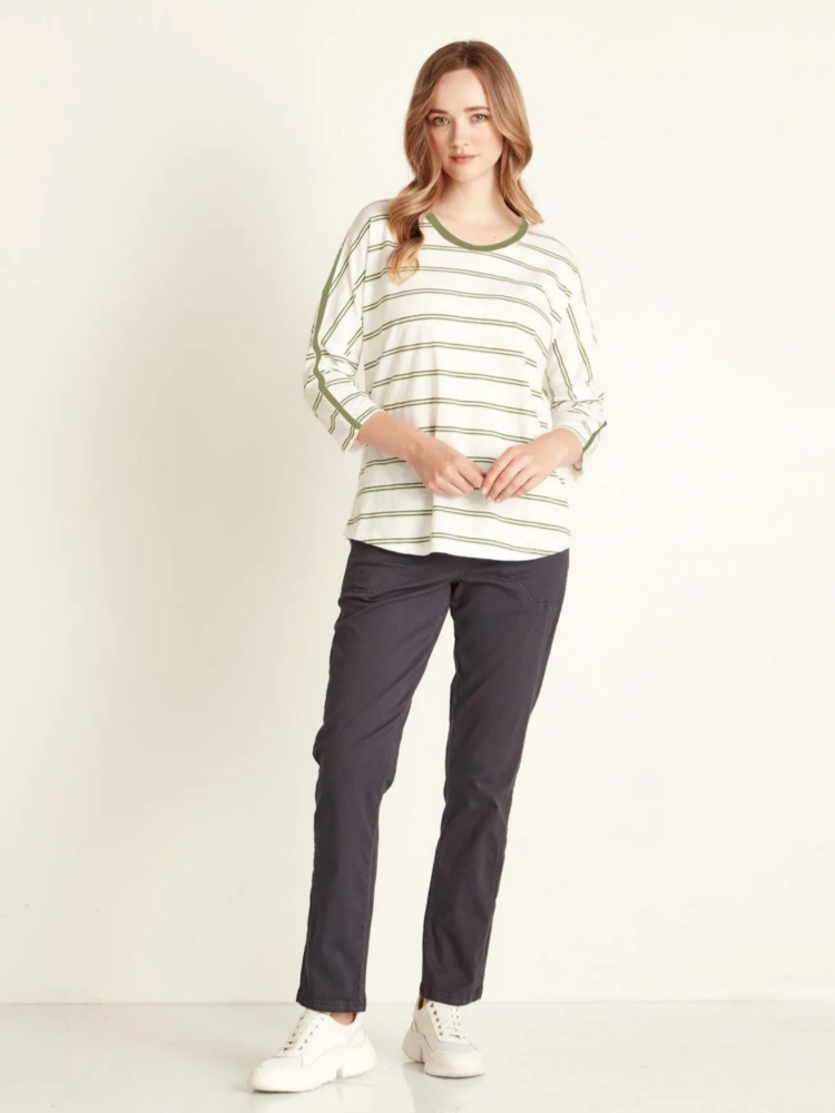 Verge Domain Pocket Pant in Blue Velvet 8084XBT Verge Stockist Online Australia Signature of Double Bay Mature Fashion Acrobat Flattering