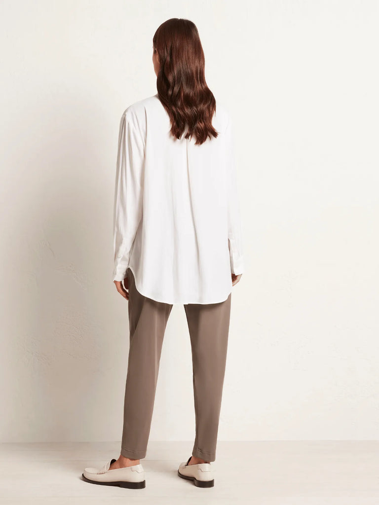 Mela Purdie Long Sleeve Multi Pleat Blouse in White Mache 8225 Mela Purdie Stockist Online Australia Signature of Double Bay Tops Dresses Elegant Clothing