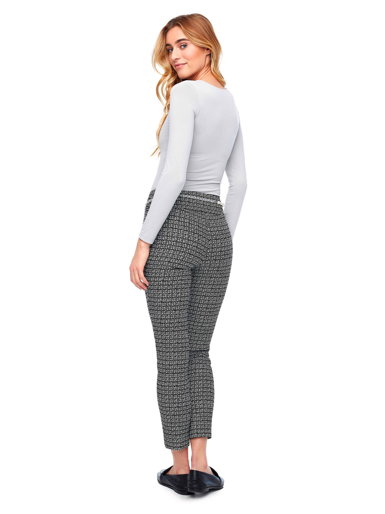 Up! Pants Tummy Control Slim Ankle Pant 28" Sparkle Houndstooth 67562 Up Pants Tummy control stockist online Australia flattering body contouring shaping pants high rise waistband signature of double bay Sydney fashion