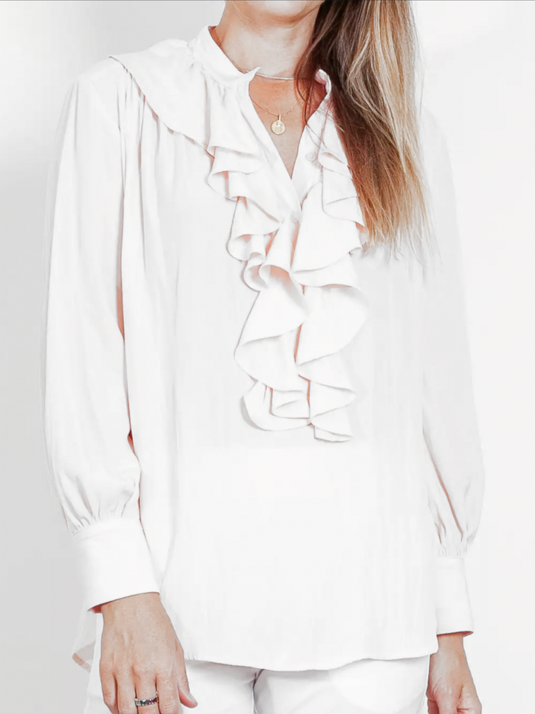 Fountain Blouse in White, Lilac or Black 8093 Mela Purdie Stockist Online Australia Signature of Double Bay Tops Dresses Elegant Clothing