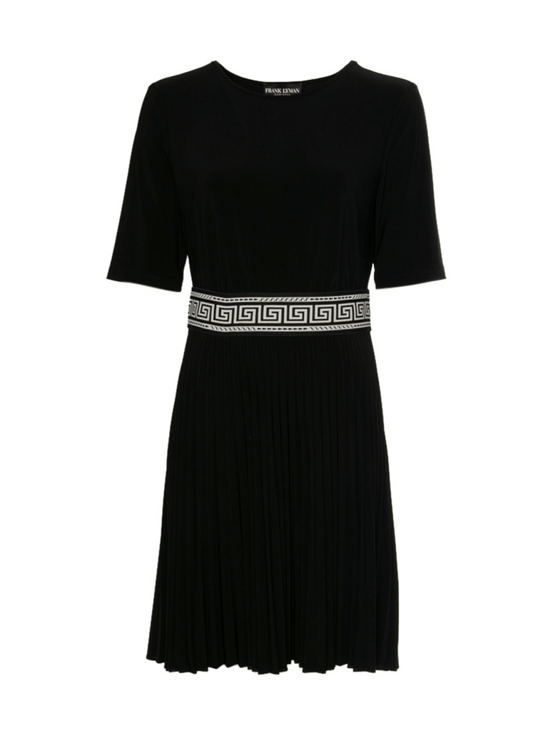 Frank Lyman Knee Length Dress Roman Style Belt with Pleated Skirt in Black 223015 Frank Lyman Elegant Dresses Fashion Online Signature of Double Bay official stockist gowns mother of the bride dresses evening wear cocktail dresses mature fashion