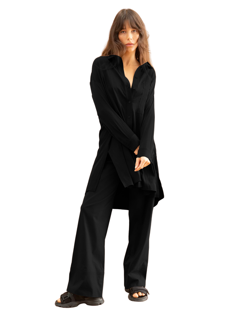 Cabana Over-Shirt in Black 8054 Mela Purdie Stockist Online Australia Signature of Double Bay Tops Dresses Elegant Clothing