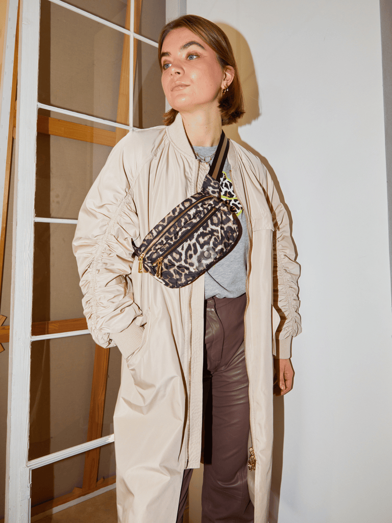 Coster Copenhagen Oversize Zip Front Long Bomber Jacket in cream 6104 Coster Copenhagen Fashion brand official stockist sydney australia sustainable fashion made in denmark office wear womens clothing