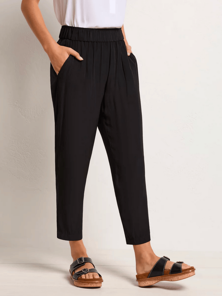Mela Purdie Soft Capri Pant Mache Black 1615 Mela Purdie Stockist Online Australia Signature of Double Bay Tops Dresses Elegant Clothing