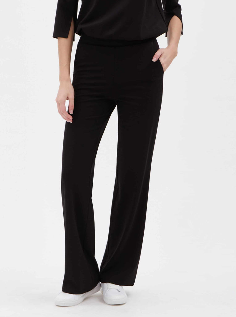 32" High Waist Straight Leg Tummy Control Pant in Black Luxury Lightweight Ponte 67380 Up Pants Tummy control stockist online Australia flattering body contouring shaping pants high rise waistband signature of double bay Sydney fashion
