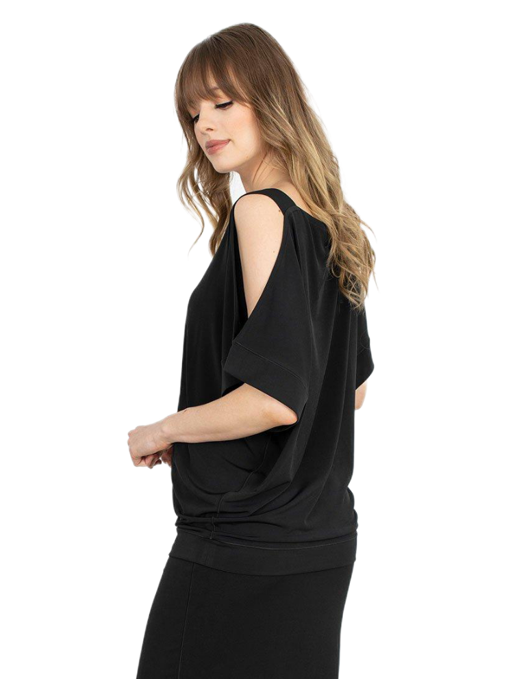 Eva Varro Stockist Sydney Australia Online Signature of Double Bay Buy Cold Shoulder Tunic Black T12467