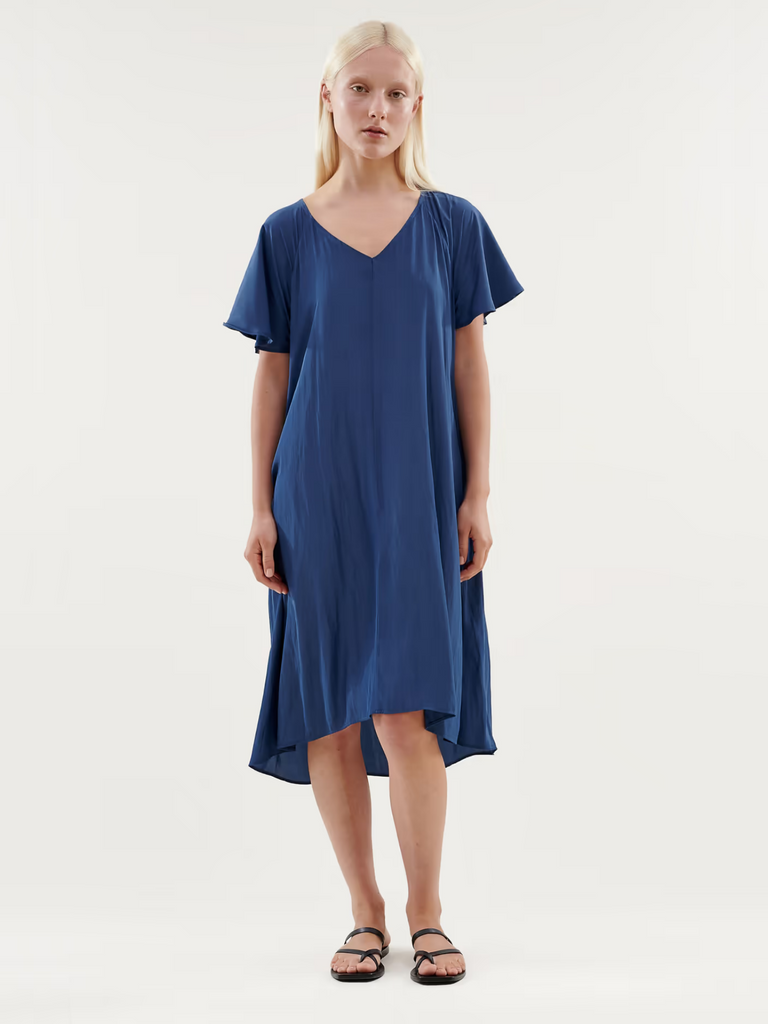 Layerd Empati Dress in Ink Blue Clothing Stockist Online Australia Layer'd fashion Signature of Double Bay flowy flattering tops dresses shirts