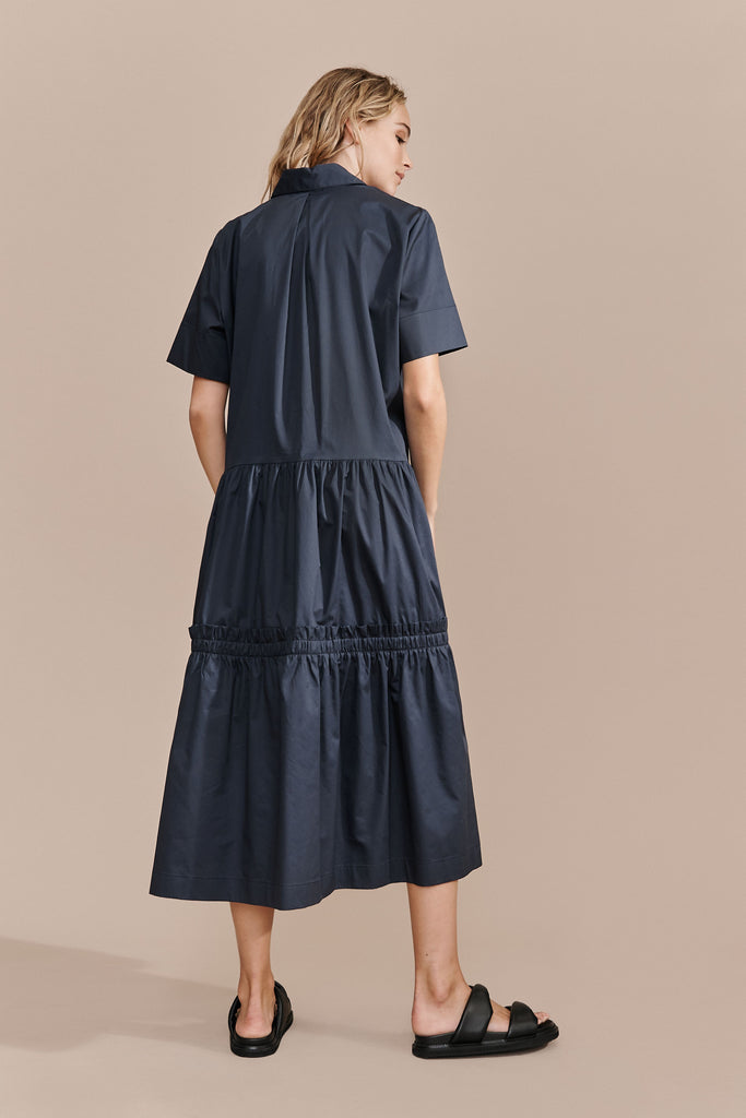 Shop Layer’d Fashion Stockist Sydney Online Australia Layer/d Aho Dress Deep Navy Pitch
