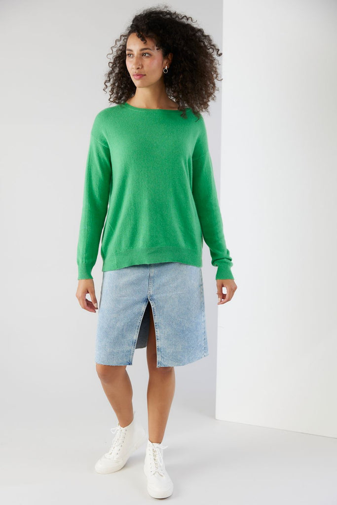 Emma Slim Fit Crew in Apple 22127 mia fratino stockist sydney online signature of double bay cashmere knitwear ethical natural fibres sustainable slow fashion sweaters