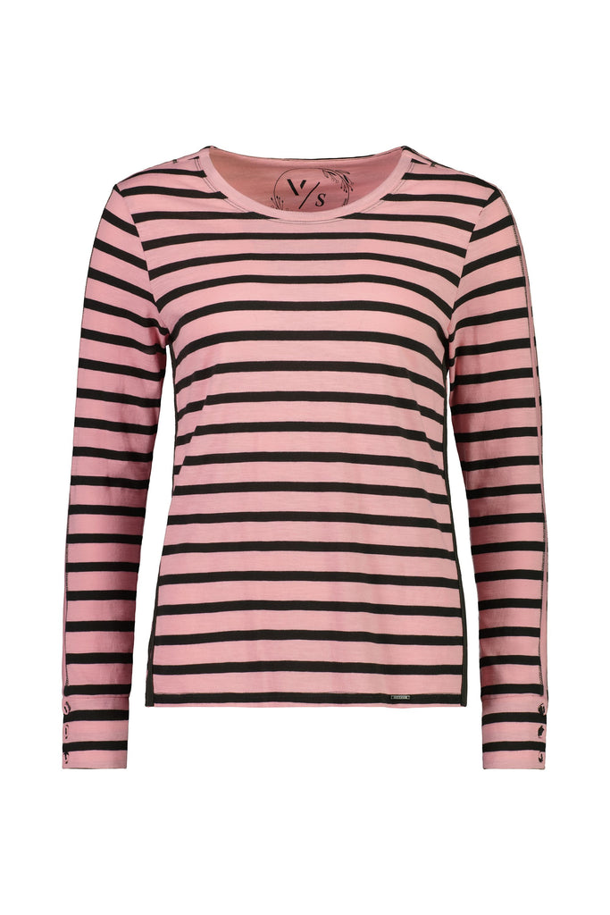 Leave Top Soft White and French Ink Horizontal Stripes 7885SF Verge Stockist Online Australia Signature of Double Bay Mature Fashion Acrobat Flattering