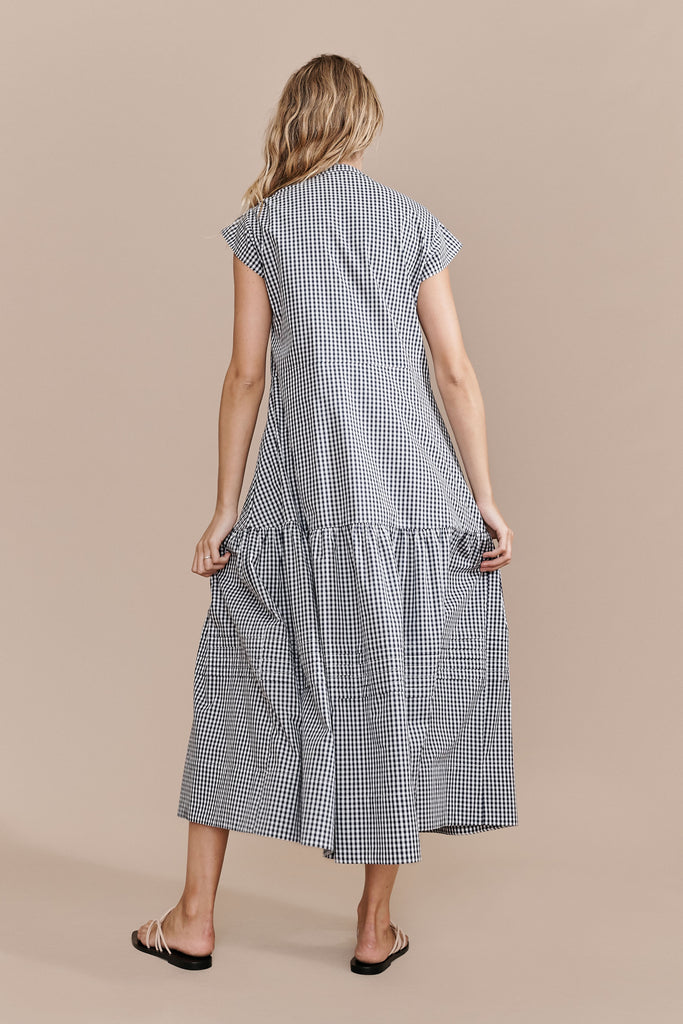 Shop Layer’d Fashion Stockist Sydney Online Australia Layer/d Check Seikha Dress Navy Gingham