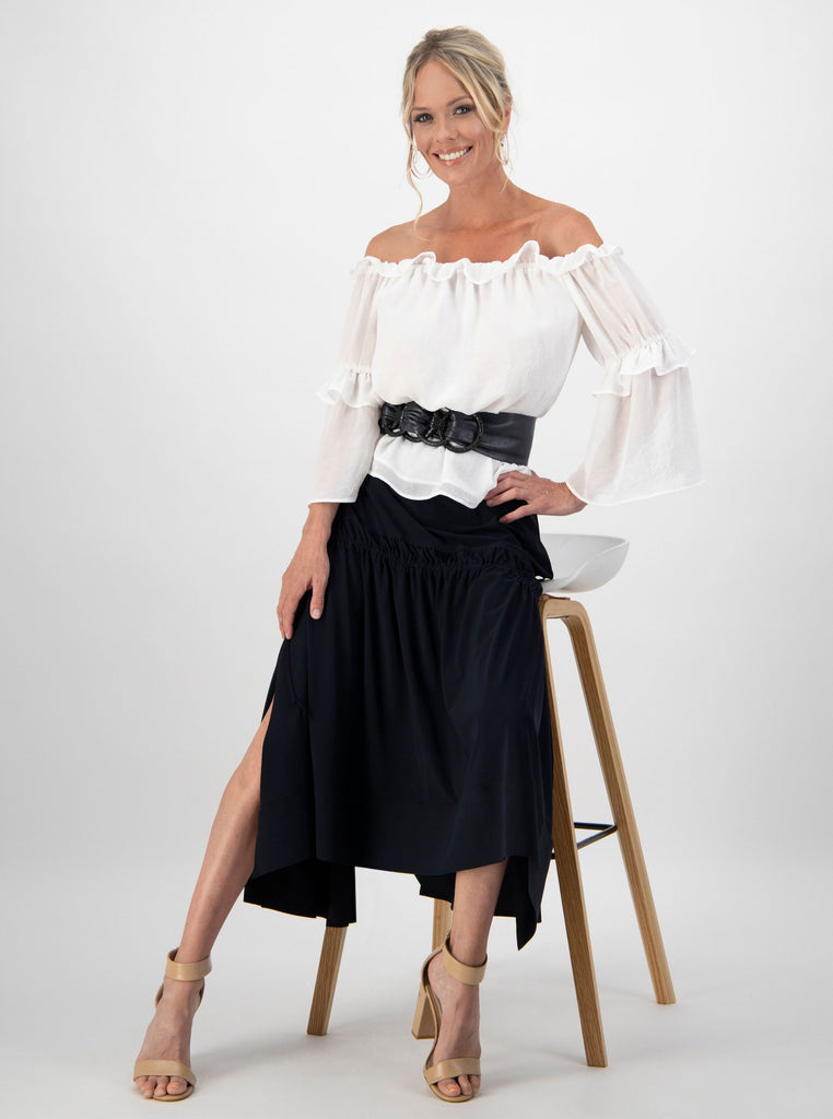 Buy Paula Ryan Sydney Australia Buy Preorder Paula Ryan Double Bay Signature Deep Basque Drawcord Skirt 8423